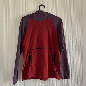 Melanzana Microgrid Hoodie in Purple / Red Size Extra Small XS